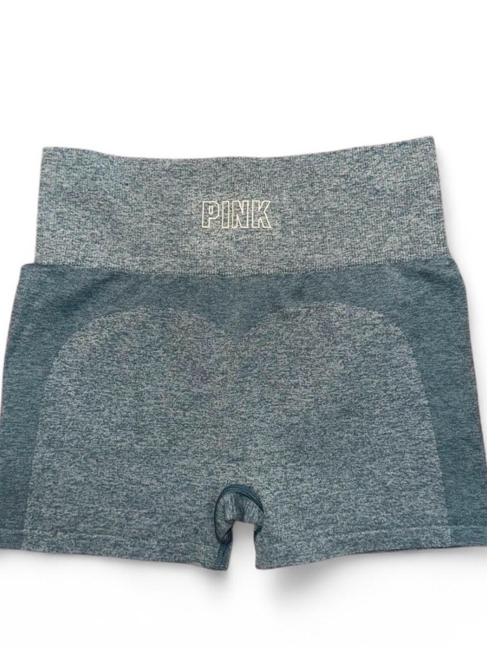 PINK Seamless High-Waist Shorts in Heather Teal Victoria’s Secret Sport Active